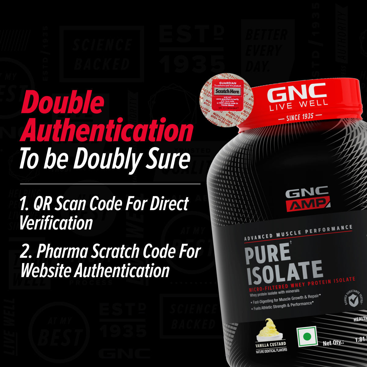 GNC AMP Pure Isolate (Low/Zero Carb)  Advanced Muscle Building To Amplify Muscle Performance